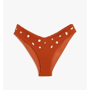 WeWoreWhat camel fishnet Delilah bikini bottom, S